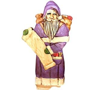 10" Vintage Old World Wood Hand Carved Father Christmas Santa